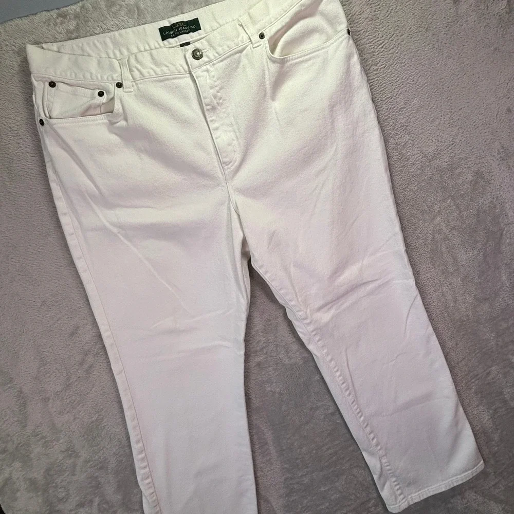 Lauren Ralph Lauren Women Jeans‎ Sz 16 White Classic Straight Leg 209110643